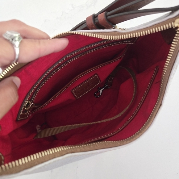 Dooney & Bourke Satchel Lizard Embossed Leather Small Kiley Hobo Handbag Lilac - Picture 7 of 11